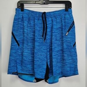 Lululemon Athletica Blue and Black Performance Athletic Shorts